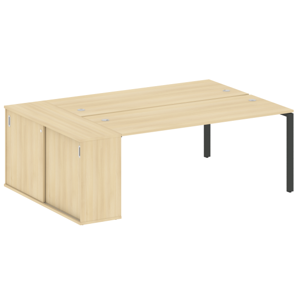 Рабочая станция на П-образном м/к с опорным шкафом-купе БП.РС-СШК-1.5