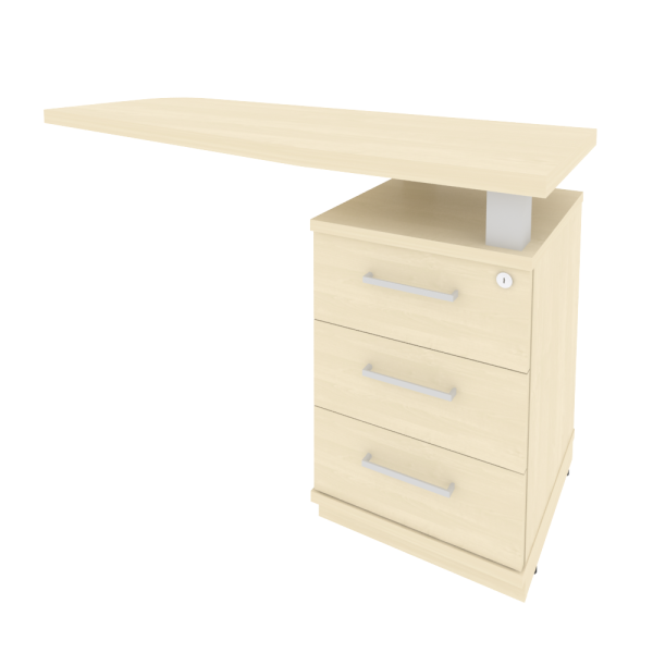 Тумба приставная с топом для криволинейного стола правая (определяется в зависимости от стороны стол KTP-2 (R)