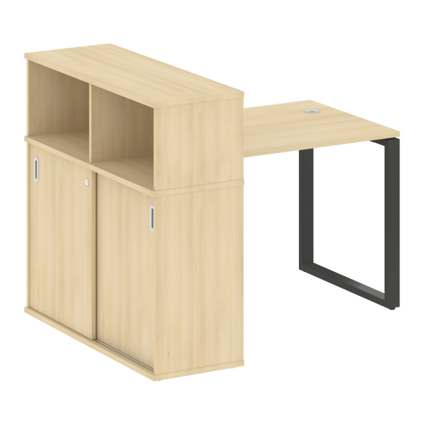 Стол письменный на О-образном м/к с опорным шкафом-купе БО.РС-СШК-3.1