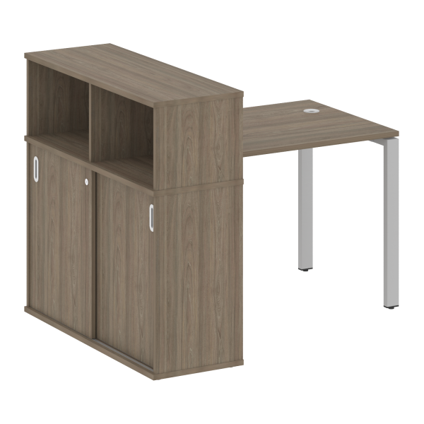 Стол письменный на П-образном м/к с опорным шкафом-купе БП.РС-СШК-3.1