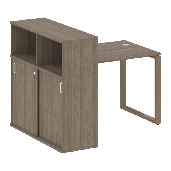 Стол письменный на О-образном м/к с опорным шкафом-купе БО.РС-СШК-3.1