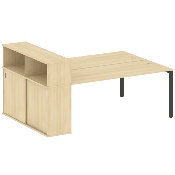 Рабочая станция на П-образном м/к с опорным шкафом-купе БП.РС-СШК-2.5
