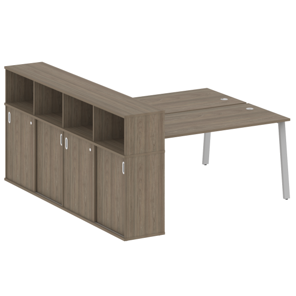 Рабочая станция на А-образном м/к с опорным шкафом-купе БА.РС-СШК-4.4