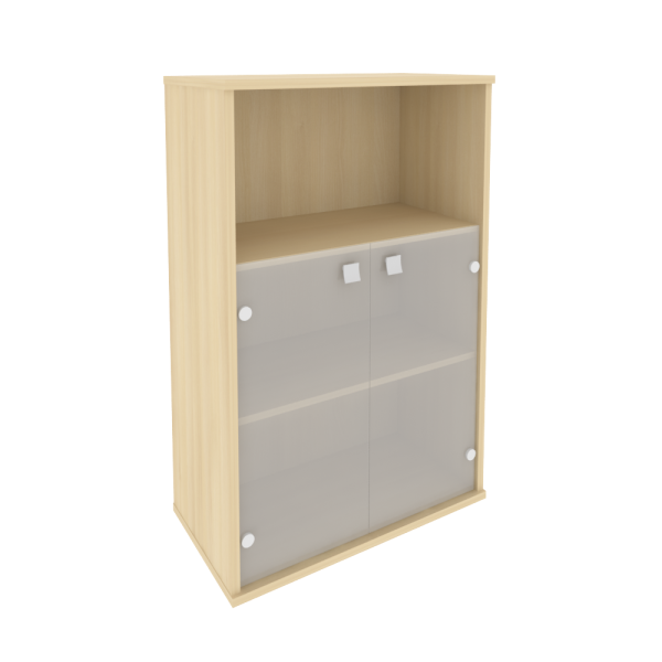 Шкаф средний широкий (2 низкие двери стекло) Л.СТ-2.2