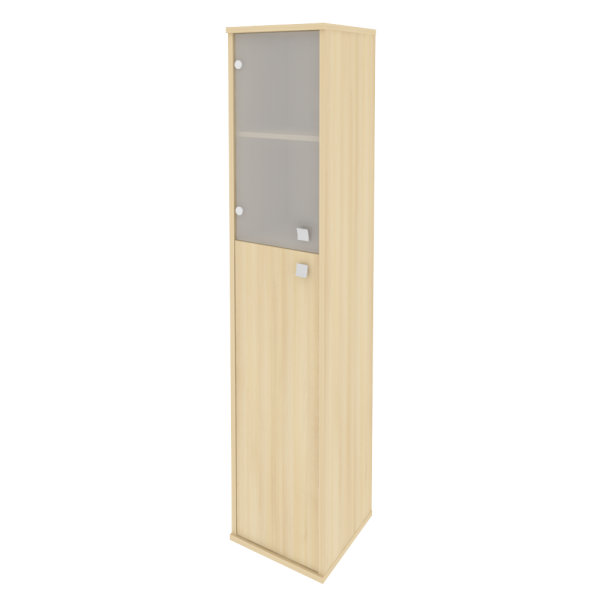 Шкаф высокий узкий левый/правый (1 средняя дверь ЛДСП, 1 низкая дверь стекло) Л.СУ-1.7 Л/Пр