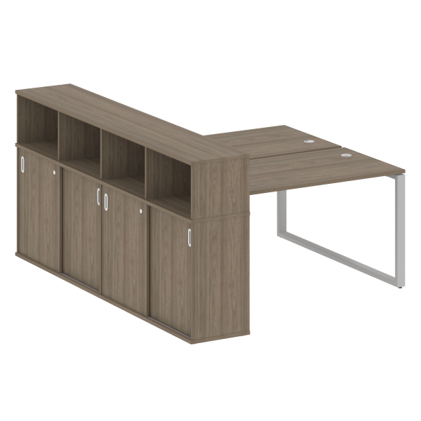 Рабочая станция на О-образном м/к с опорным шкафом-купе БО.РС-СШК-4.3