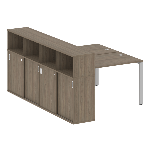 Рабочая станция на П-образном м/к с опорным шкафом-купе БП.РС-СШК-4.2