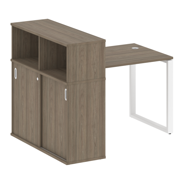 Стол письменный на О-образном м/к с опорным шкафом-купе БО.РС-СШК-3.1