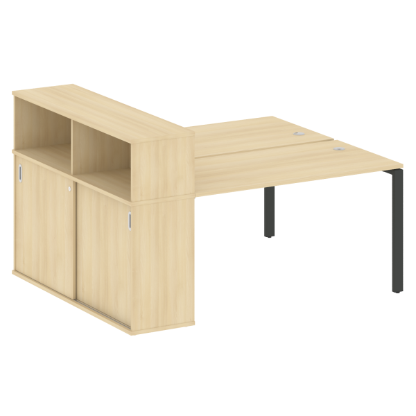 Рабочая станция на П-образном м/к с опорным шкафом-купе БП.РС-СШК-2.3