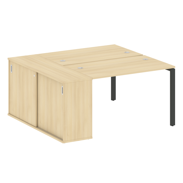 Рабочая станция на П-образном м/к с опорным шкафом-купе БП.РС-СШК-1.2