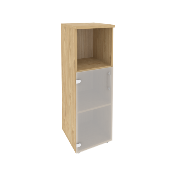 Шкаф средний узкий левый (1 низкий фасад стекло) O.SU-2.2(L)