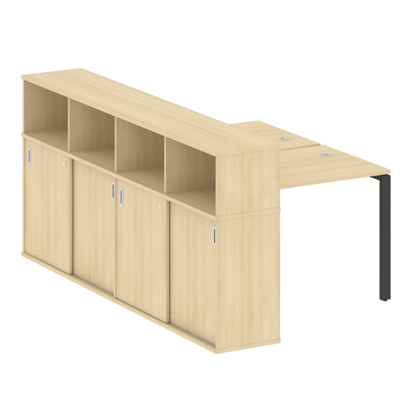 Рабочая станция на П-образном м/к с опорным шкафом-купе БП.РС-СШК-4.1