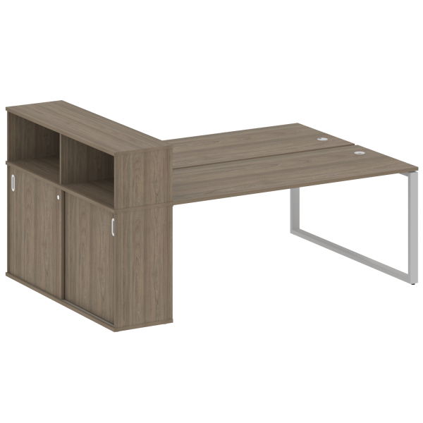 Рабочая станция на О-образном м/к с опорным шкафом-купе БО.РС-СШК-2.5