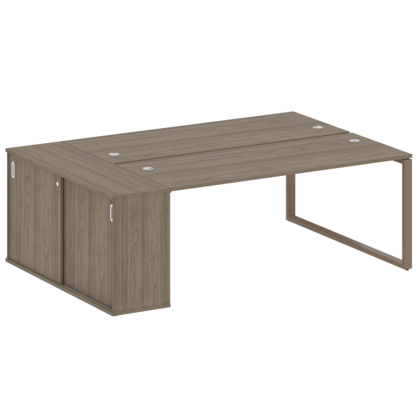 Рабочая станция на О-образном м/к с опорным шкафом-купе БО.РС-СШК-1.5