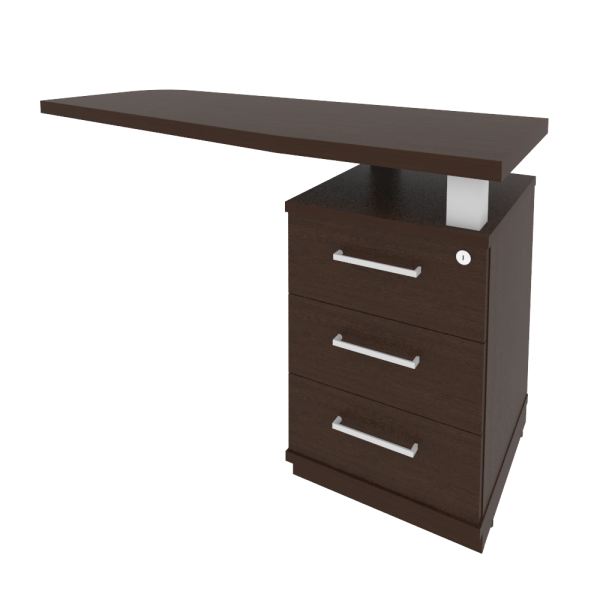 Тумба приставная с топом для криволинейного стола правая (определяется в зависимости от стороны стол KTP-2 (R)