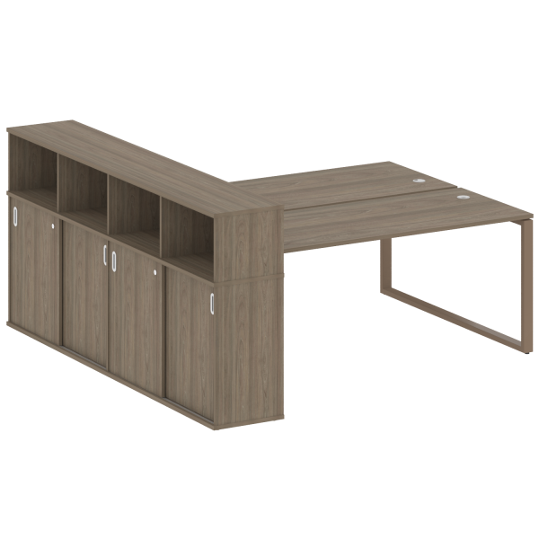 Рабочая станция на О-образном м/к с опорным шкафом-купе БО.РС-СШК-4.5