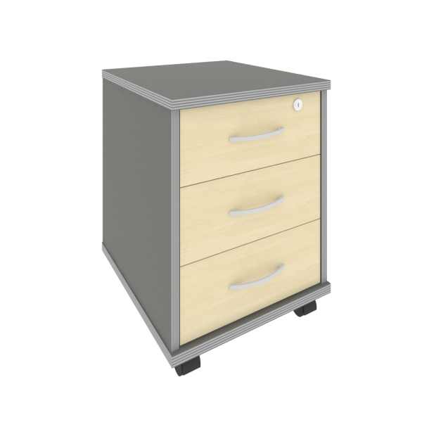 Тумба подкатная (3 ящика фолдинг, с замком) А.ТМ-3F