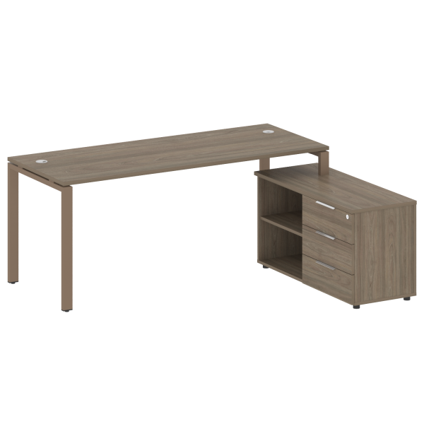 Рабочая станция на П-образном м/к с опорной тумбой правая БП.РС-СТС-2.5 Пр