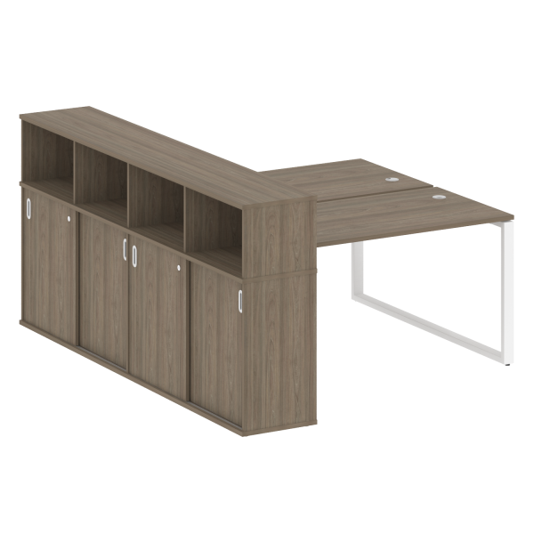 Рабочая станция на О-образном м/к с опорным шкафом-купе БО.РС-СШК-4.3