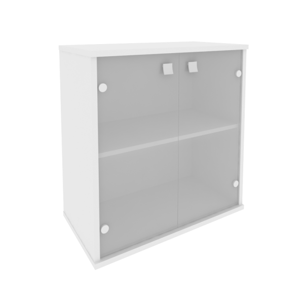 Шкаф низкий широкий (2 низкие двери стекло) Л.СТ-3.2