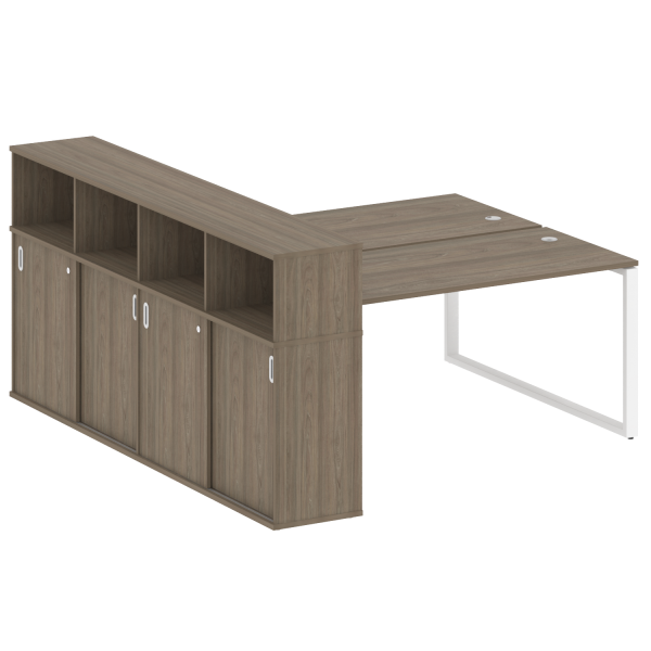 Рабочая станция на О-образном м/к с опорным шкафом-купе БО.РС-СШК-4.4