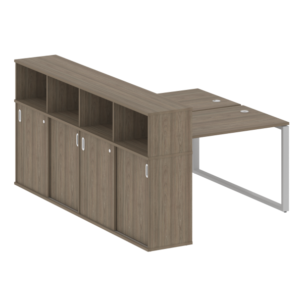 Рабочая станция на О-образном м/к с опорным шкафом-купе БО.РС-СШК-4.2