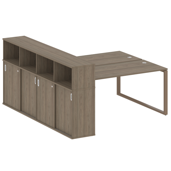 Рабочая станция на О-образном м/к с опорным шкафом-купе БО.РС-СШК-4.4