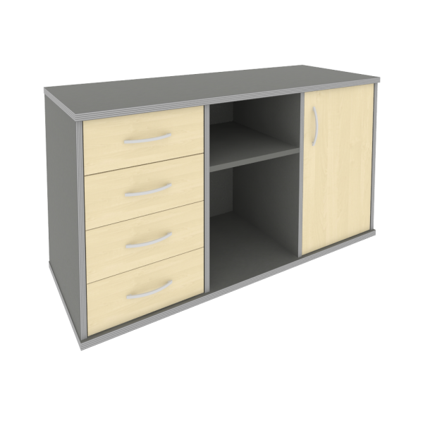 Тумба под оргтехнику сервисная (4 ящика фолдинг) А.МТ-2F