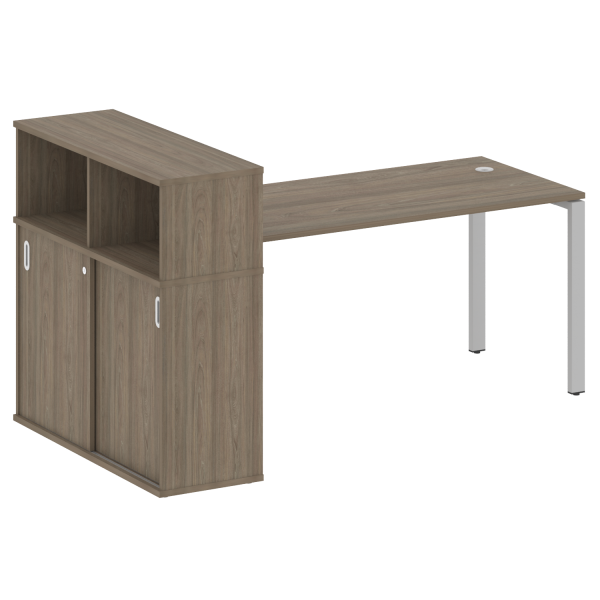 Стол письменный на П-образном м/к с опорным шкафом-купе БП.РС-СШК-3.4