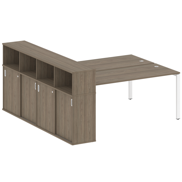 Рабочая станция на П-образном м/к с опорным шкафом-купе БП.РС-СШК-4.5