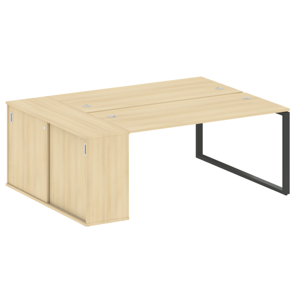 Рабочая станция на О-образном м/к с опорным шкафом-купе БО.РС-СШК-1.4