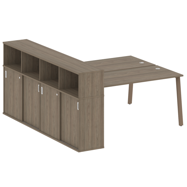 Рабочая станция на А-образном м/к с опорным шкафом-купе БА.РС-СШК-4.4