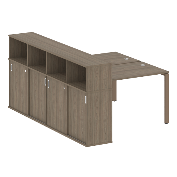 Рабочая станция на П-образном м/к с опорным шкафом-купе БП.РС-СШК-4.2