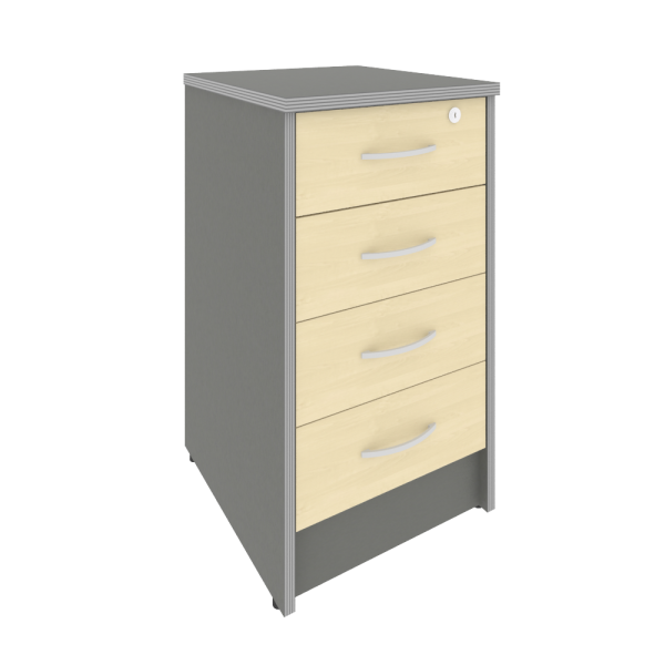 Тумба приставная (4 ящика фолдинг, с замком) А.ТП-4F