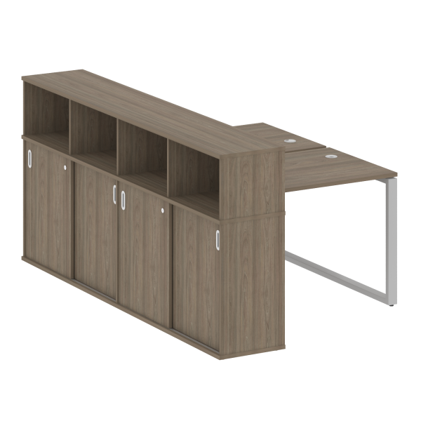 Рабочая станция на О-образном м/к с опорным шкафом-купе БО.РС-СШК-4.1