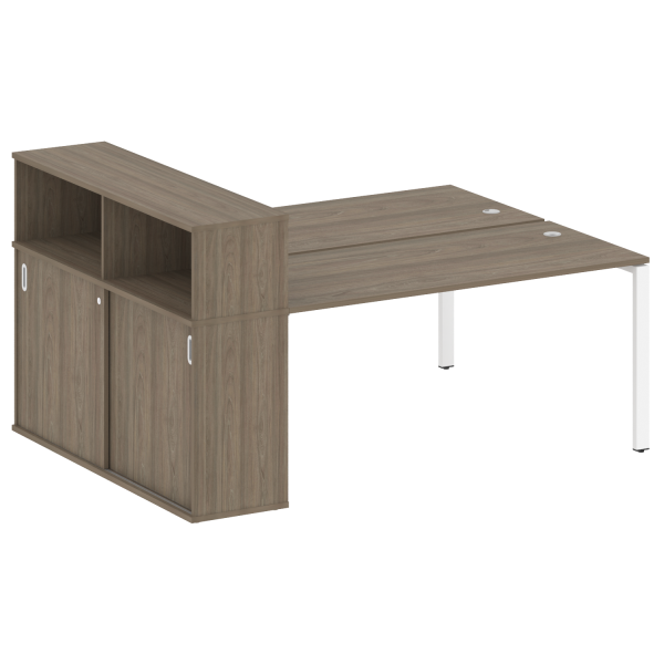 Рабочая станция на П-образном м/к с опорным шкафом-купе БП.РС-СШК-2.4