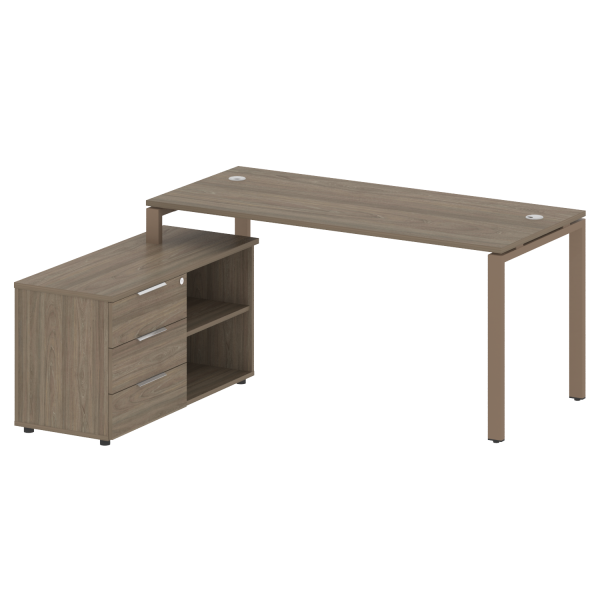 Рабочая станция на П-образном м/к с опорной тумбой левая БП.РС-СТС-2.4 Л