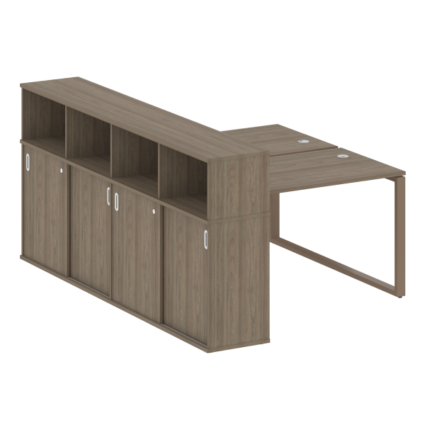 Рабочая станция на О-образном м/к с опорным шкафом-купе БО.РС-СШК-4.2