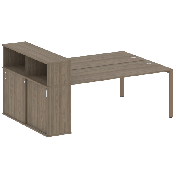 Рабочая станция на П-образном м/к с опорным шкафом-купе БП.РС-СШК-2.5