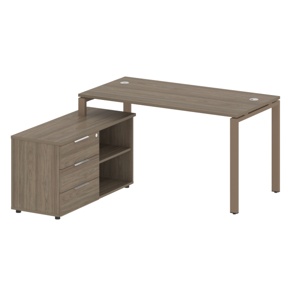 Рабочая станция на П-образном м/к с опорной тумбой левая БП.РС-СТС-2.3 Л