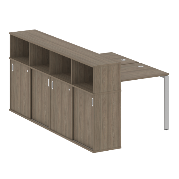 Рабочая станция на П-образном м/к с опорным шкафом-купе БП.РС-СШК-4.1