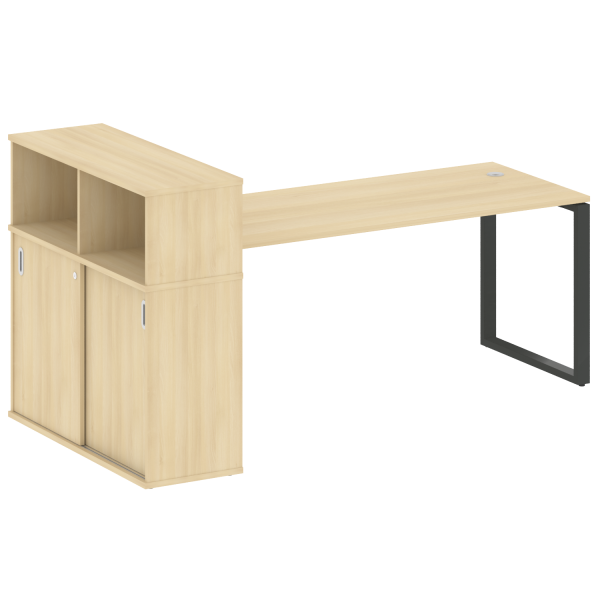 Стол письменный на О-образном м/к с опорным шкафом-купе БО.РС-СШК-3.5