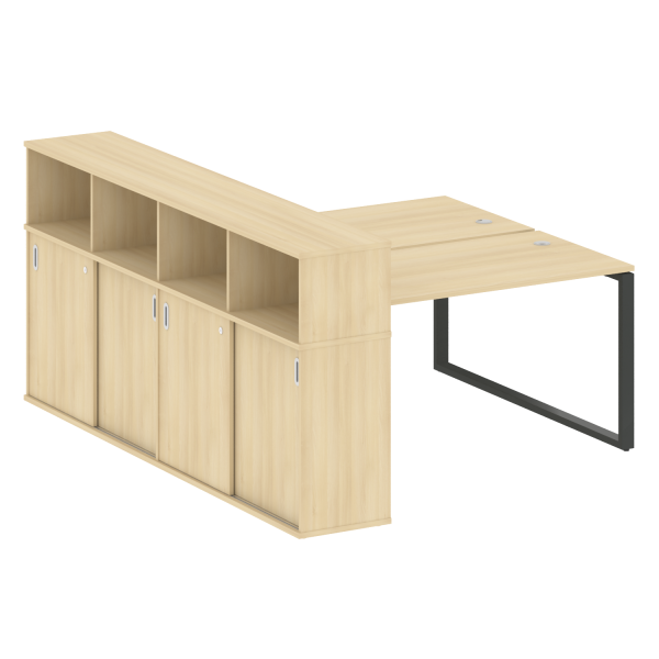 Рабочая станция на О-образном м/к с опорным шкафом-купе БО.РС-СШК-4.3