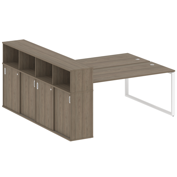 Рабочая станция на О-образном м/к с опорным шкафом-купе БО.РС-СШК-4.5