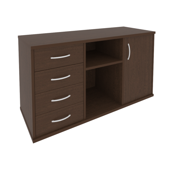 Тумба под оргтехнику сервисная (4 ящика фолдинг) А.МТ-2F