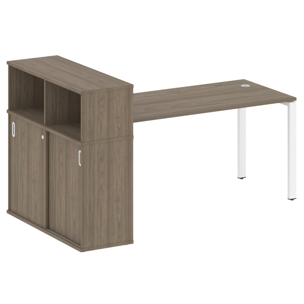 Стол письменный на П-образном м/к с опорным шкафом-купе БП.РС-СШК-3.4