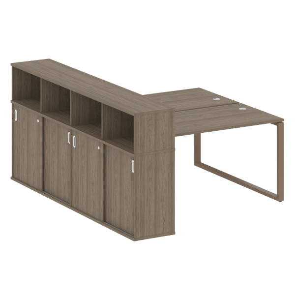 Рабочая станция на О-образном м/к с опорным шкафом-купе БО.РС-СШК-4.3