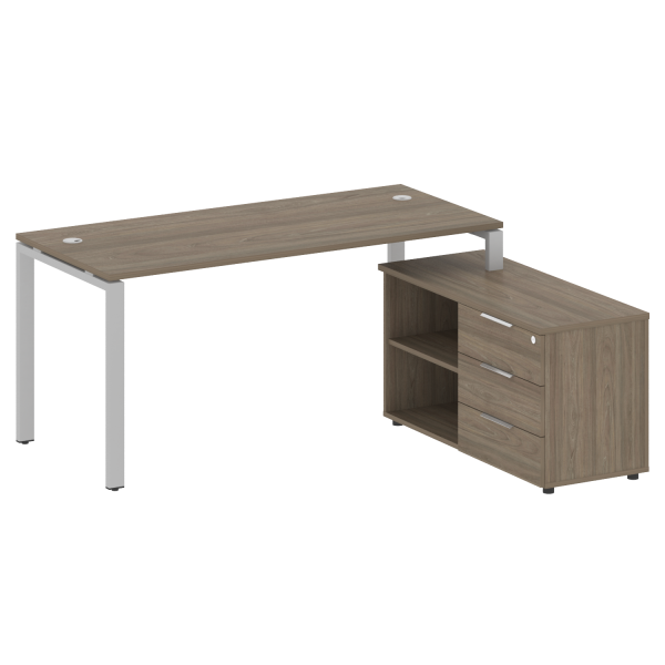 Рабочая станция на П-образном м/к с опорной тумбой правая БП.РС-СТС-2.4 Пр
