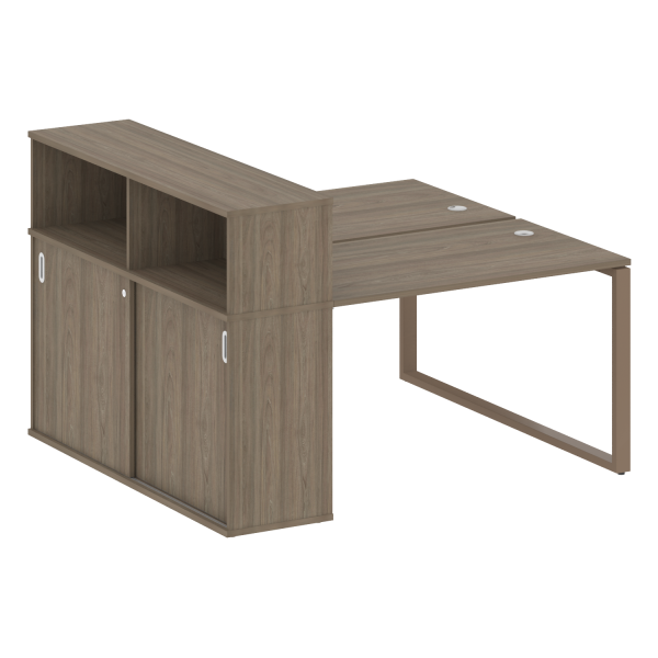 Рабочая станция на О-образном м/к с опорным шкафом-купе БО.РС-СШК-2.2
