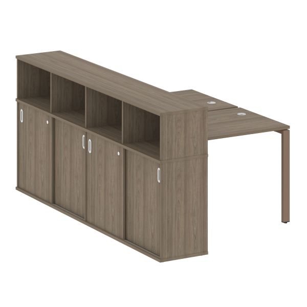 Рабочая станция на П-образном м/к с опорным шкафом-купе БП.РС-СШК-4.1